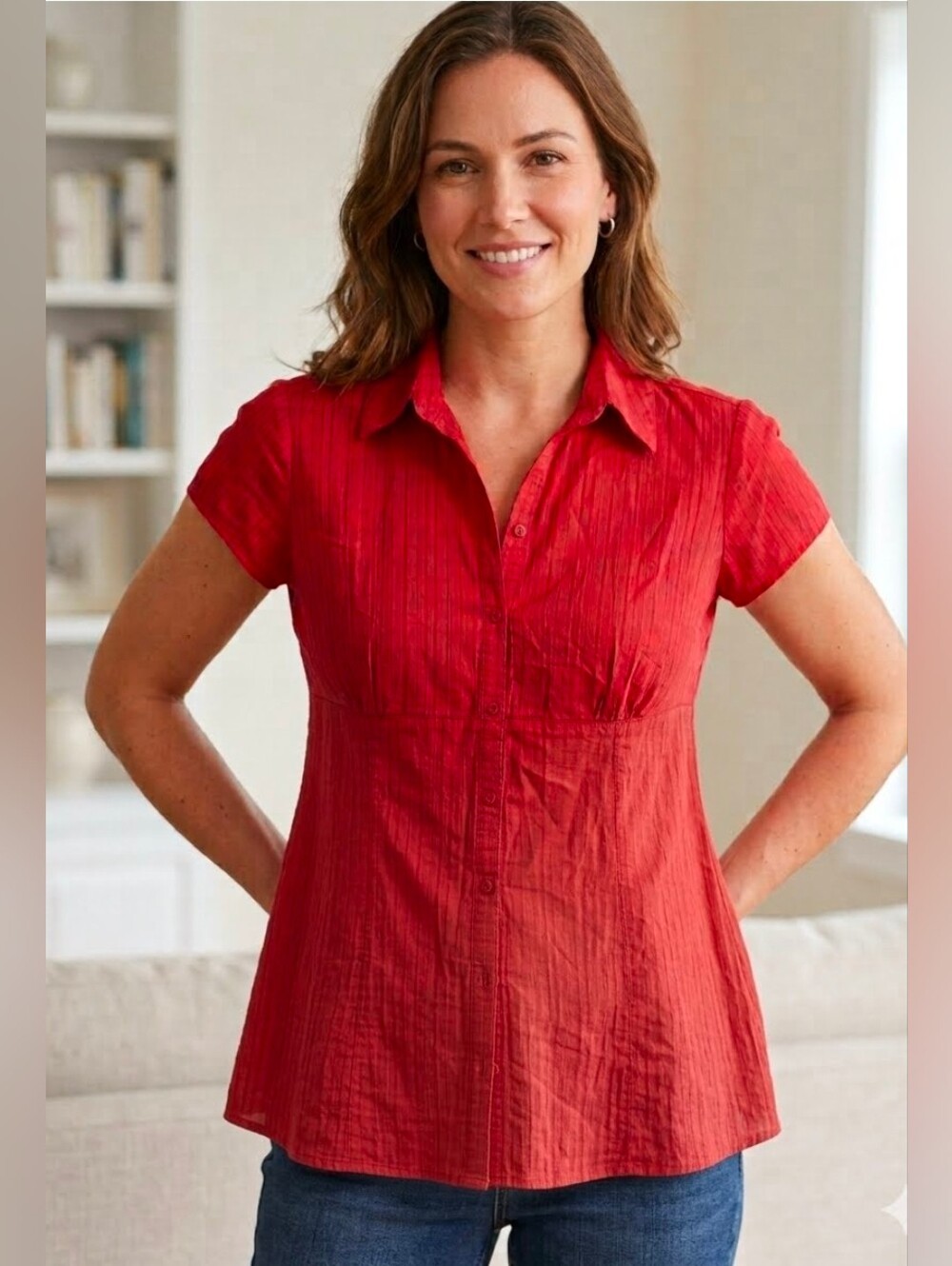 Sonoma Red Short-Sleeve Button-Down Shirt NWT Sz XL